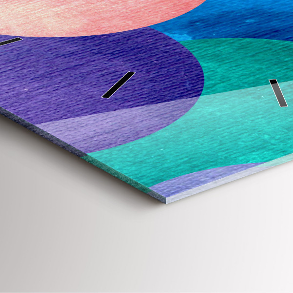 Square glass wall clock Abstract circles