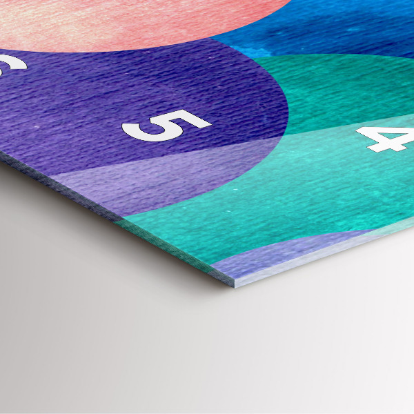 Square glass wall clock Abstract circles