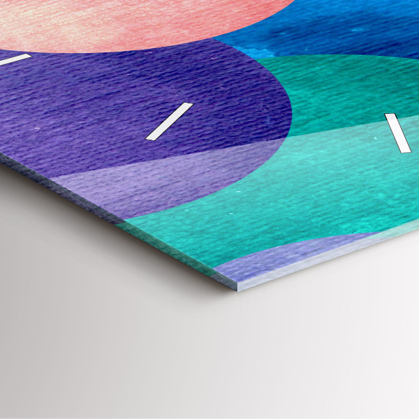 Square glass wall clock Abstract circles