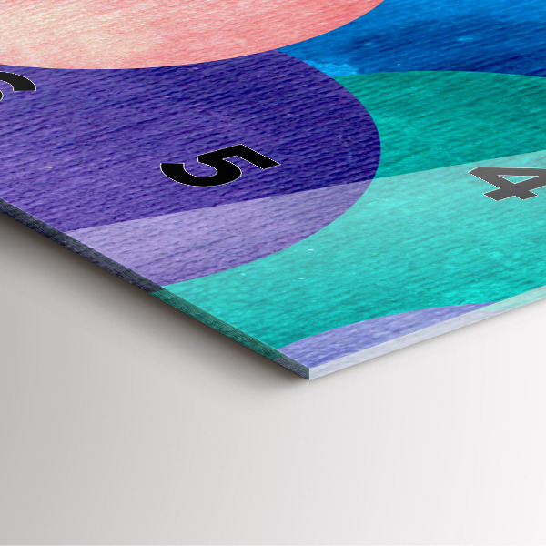 Square glass wall clock Abstract circles