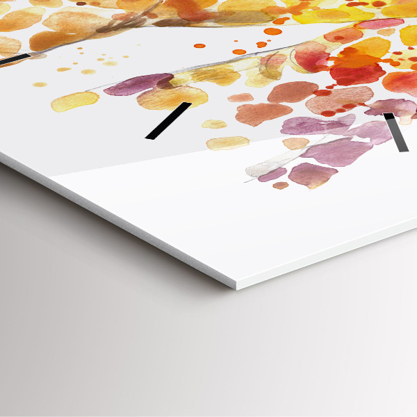 Square glass wall clock Giraffe - watercolor