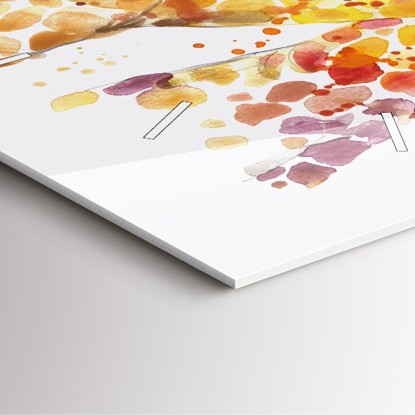Square glass wall clock Giraffe - watercolor