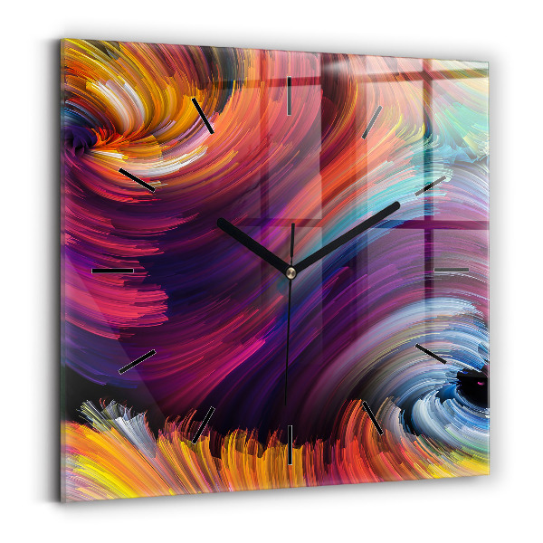 Square glass wall clock Abstraction hall