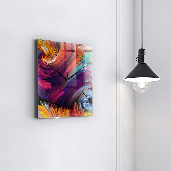 Square glass wall clock Abstraction hall