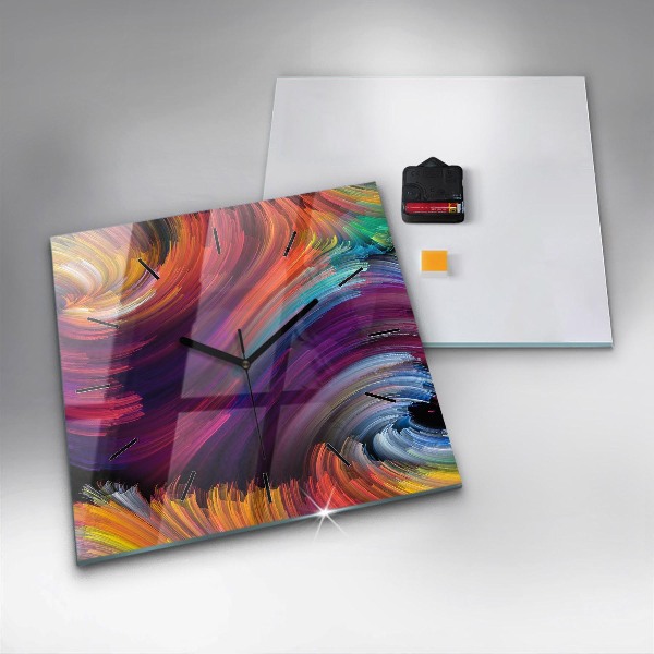 Square glass wall clock Abstraction hall