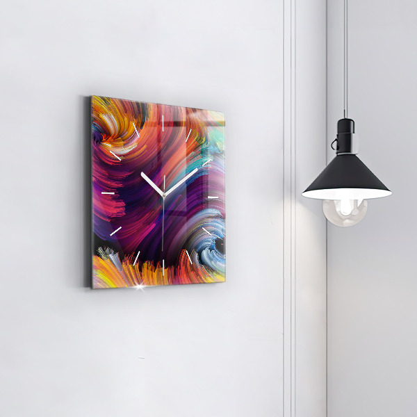 Square glass wall clock Abstraction hall