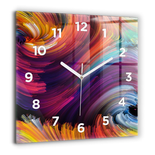 Square glass wall clock Abstraction hall