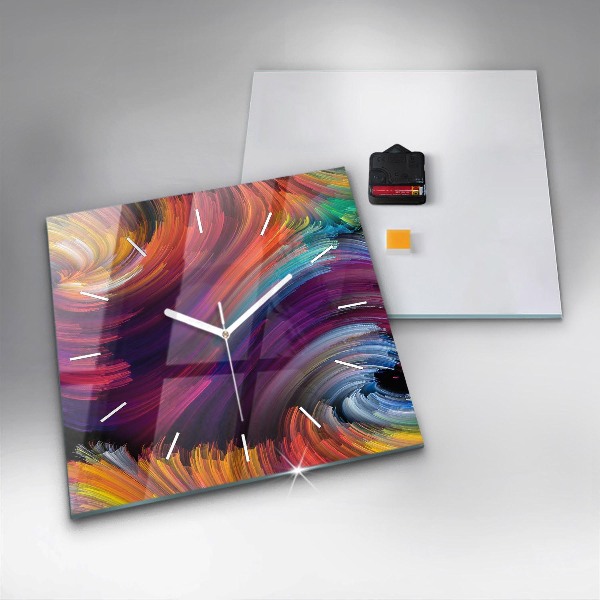 Square glass wall clock Abstraction hall