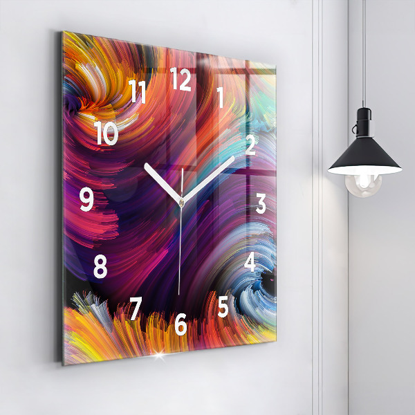 Square glass wall clock Abstraction hall
