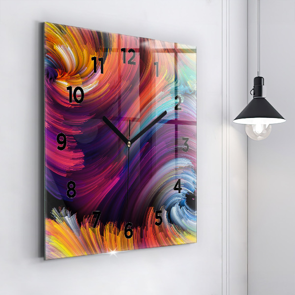 Square glass wall clock Abstraction hall
