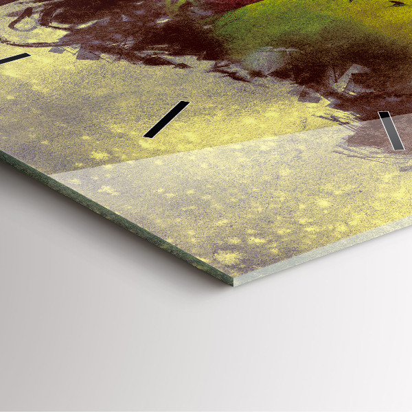 Square glass wall clock Woman in the forest