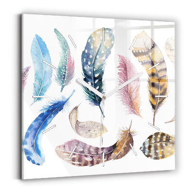 Square glass wall clock Retro art illustration