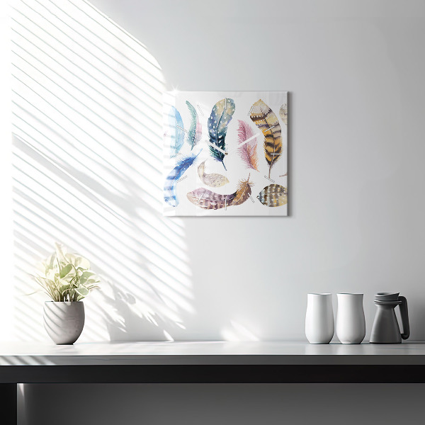 Square glass wall clock Retro art illustration