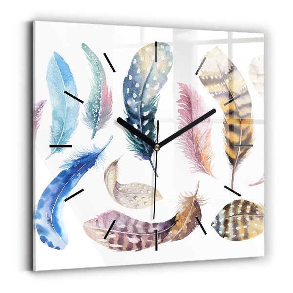 Square glass wall clock Retro art illustration