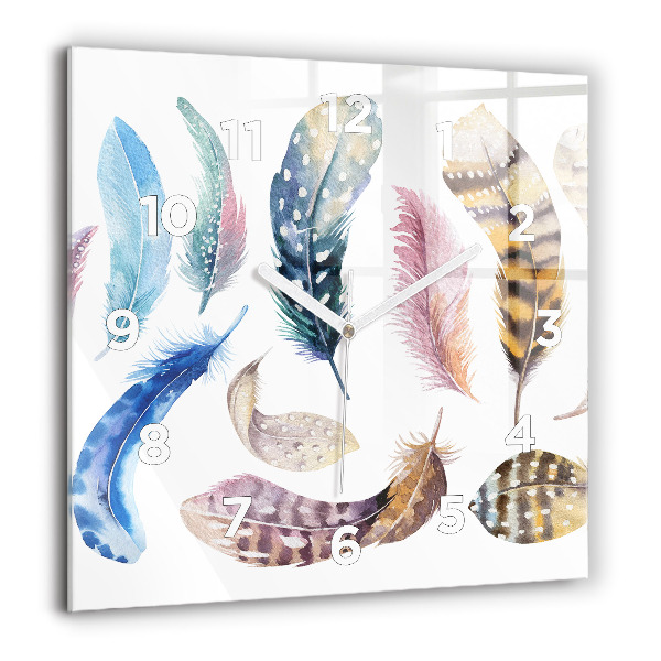 Square glass wall clock Retro art illustration