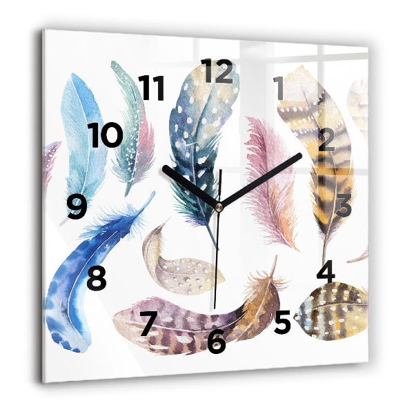 Square glass wall clock Retro art illustration