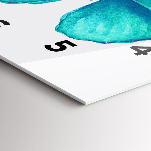 Square glass wall clock Turquoise Summer Butterfly