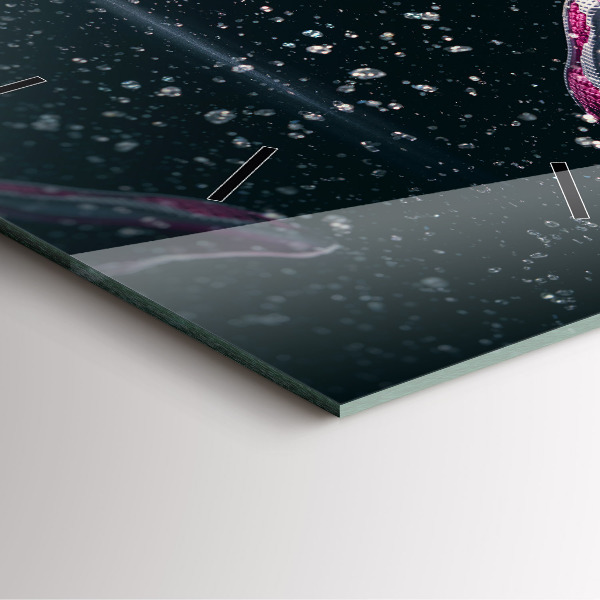 Square glass wall clock Healthy lifestyle and running