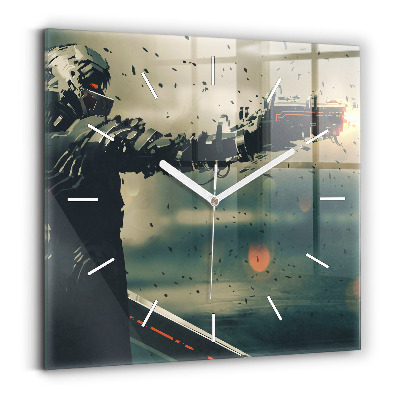 Square glass wall clock Lethal weapon game