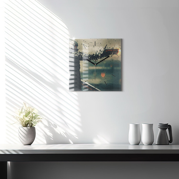 Square glass wall clock Lethal weapon game