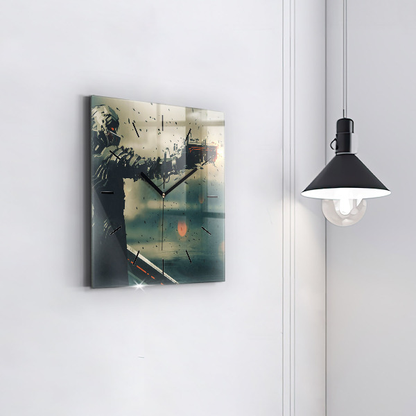 Square glass wall clock Lethal weapon game
