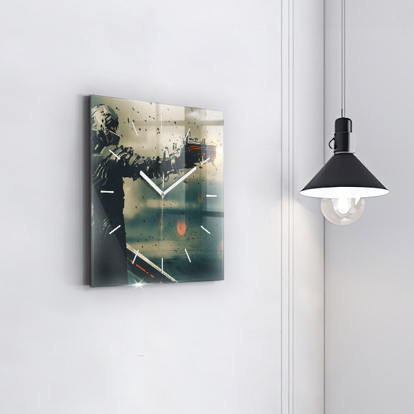 Square glass wall clock Lethal weapon game