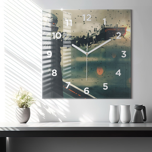 Square glass wall clock Lethal weapon game