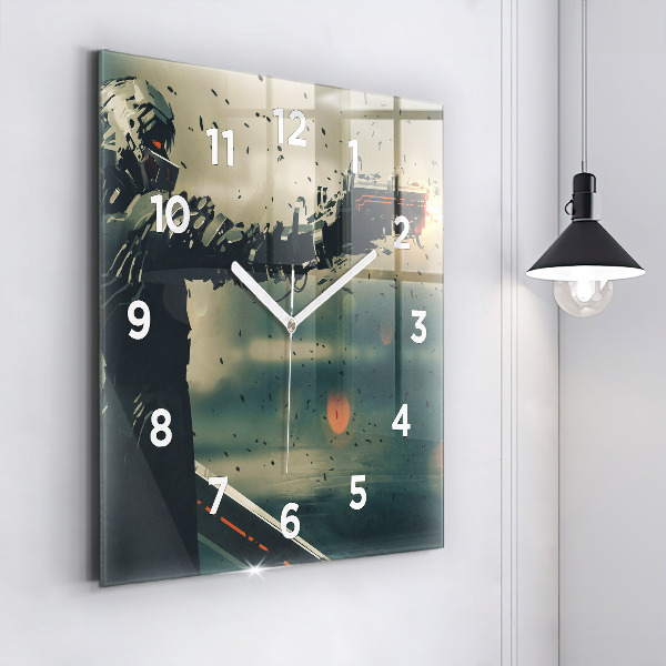 Square glass wall clock Lethal weapon game
