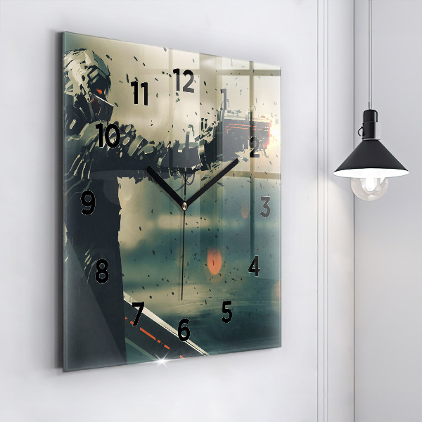 Square glass wall clock Lethal weapon game