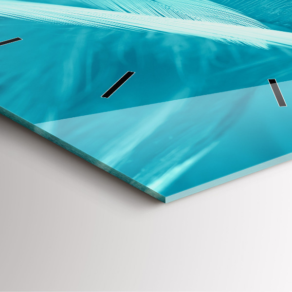 Square glass wall clock Green turquoise vintage