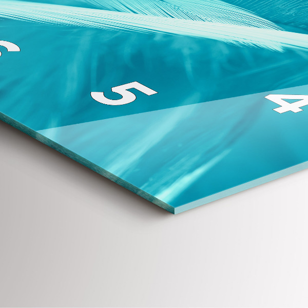 Square glass wall clock Green turquoise vintage