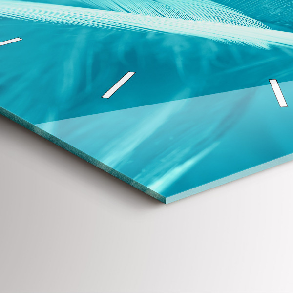 Square glass wall clock Green turquoise vintage