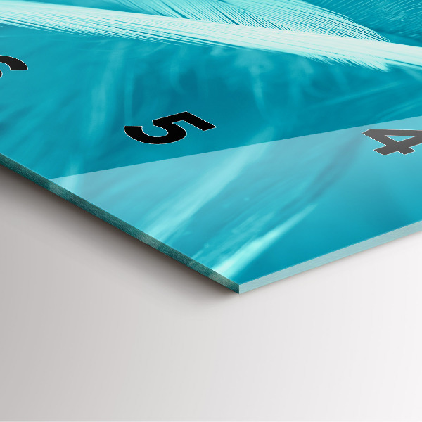 Square glass wall clock Green turquoise vintage