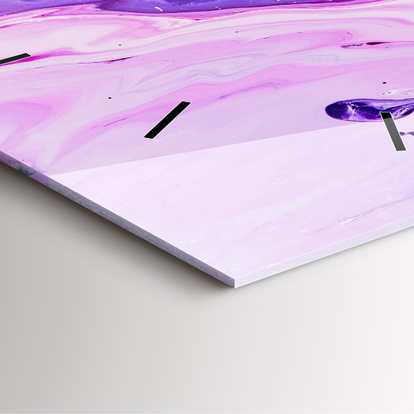 Square glass wall clock Colorful background