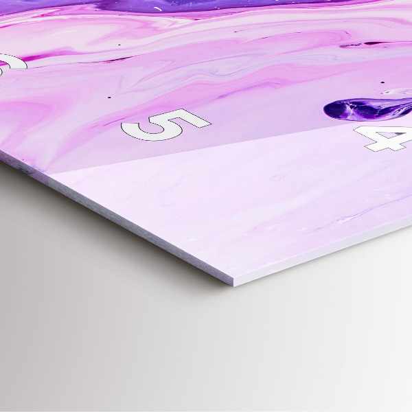 Square glass wall clock Colorful background