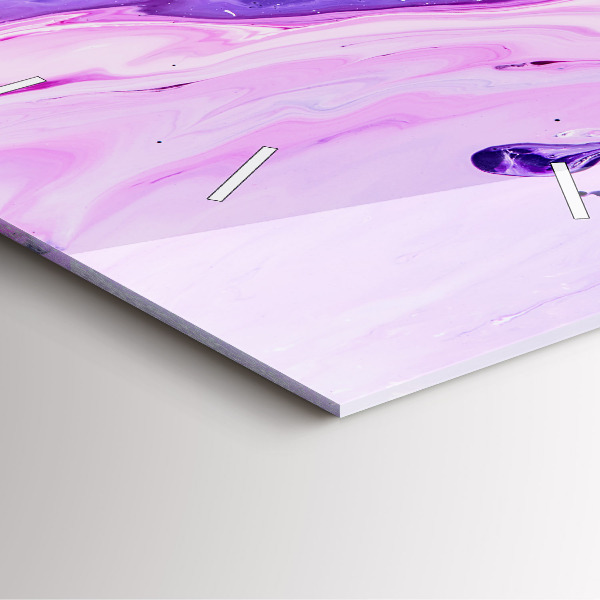 Square glass wall clock Colorful background