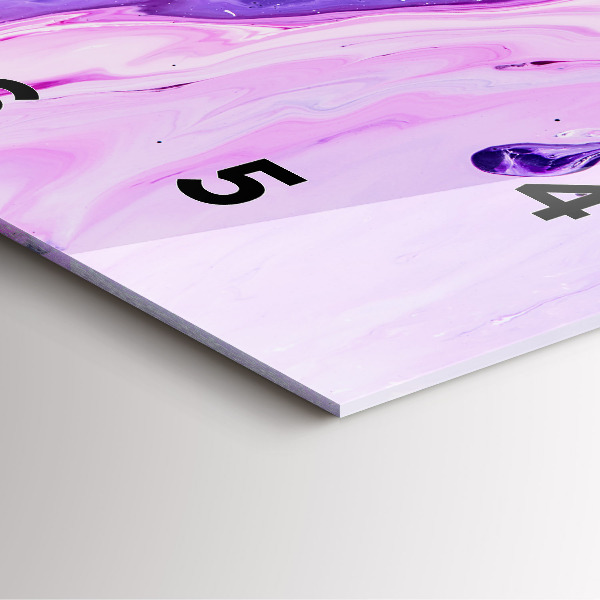 Square glass wall clock Colorful background