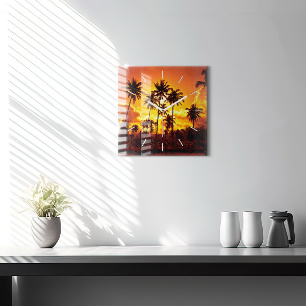 Square glass wall clock Thailand Klong Prao Beach