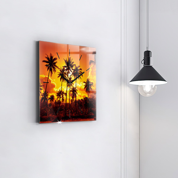 Square glass wall clock Thailand Klong Prao Beach