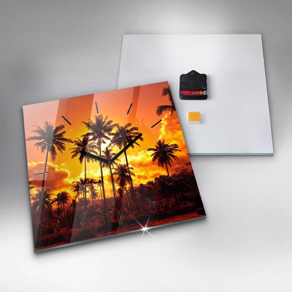 Square glass wall clock Thailand Klong Prao Beach
