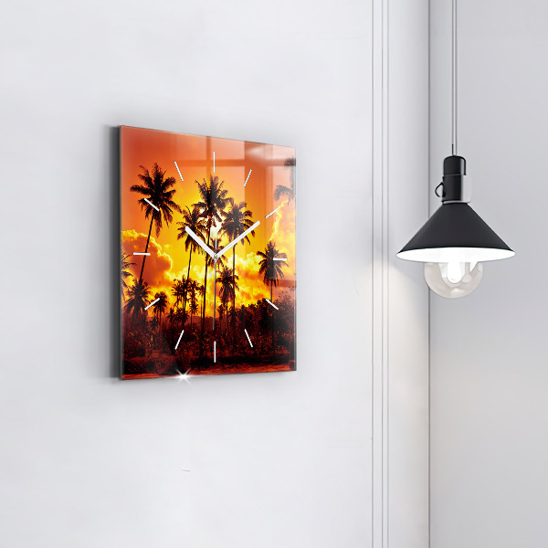 Square glass wall clock Thailand Klong Prao Beach