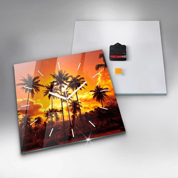 Square glass wall clock Thailand Klong Prao Beach
