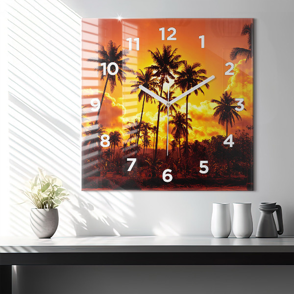 Square glass wall clock Thailand Klong Prao Beach