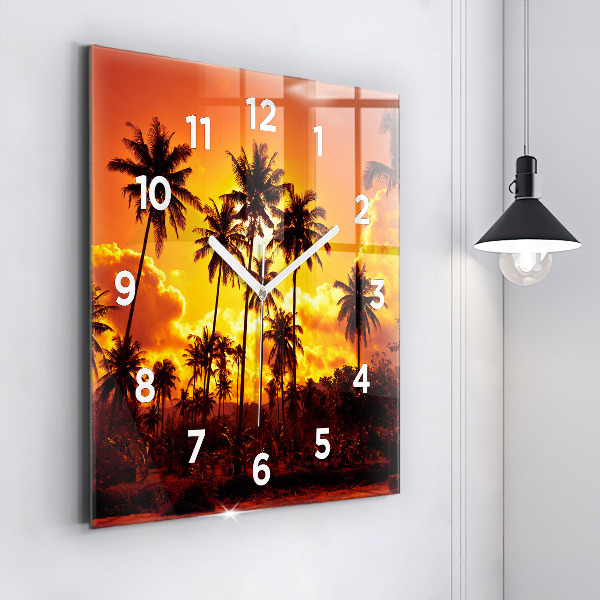 Square glass wall clock Thailand Klong Prao Beach