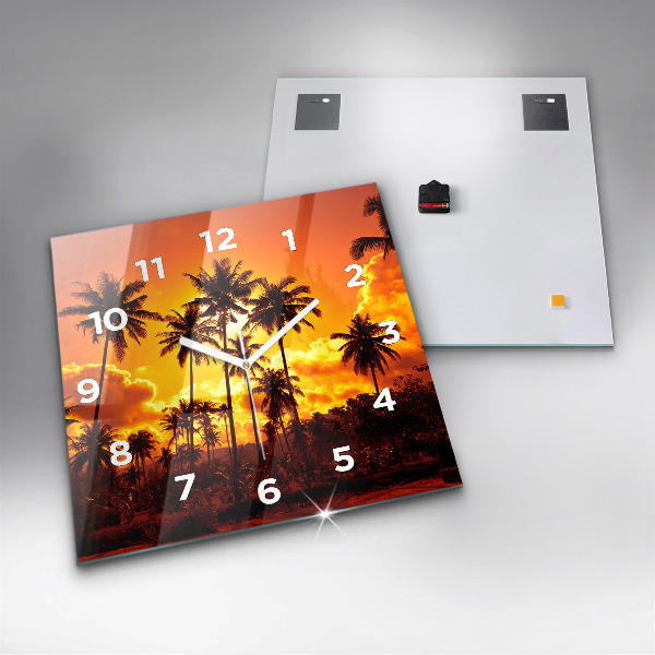 Square glass wall clock Thailand Klong Prao Beach