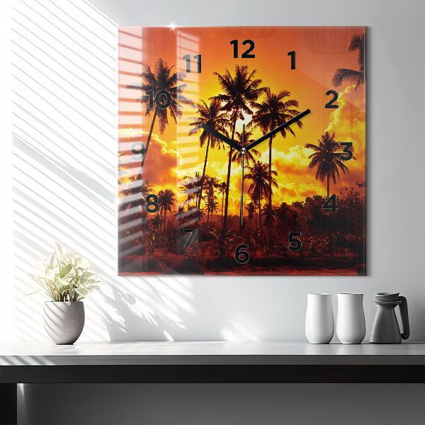 Square glass wall clock Thailand Klong Prao Beach