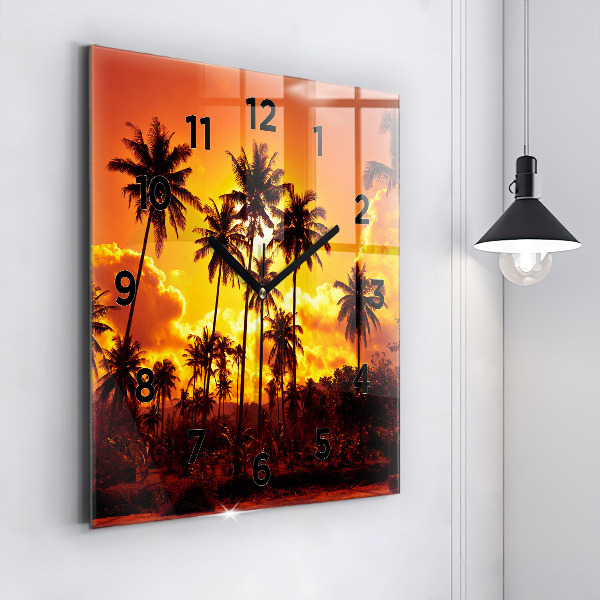 Square glass wall clock Thailand Klong Prao Beach