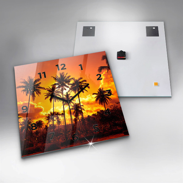 Square glass wall clock Thailand Klong Prao Beach