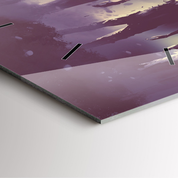 Square glass wall clock Zombies at night - halloween