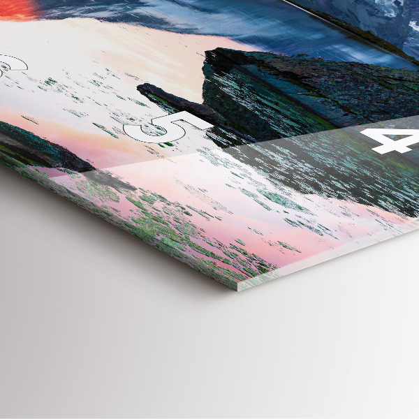 Square glass wall clock Stellisee Matterhorn lake